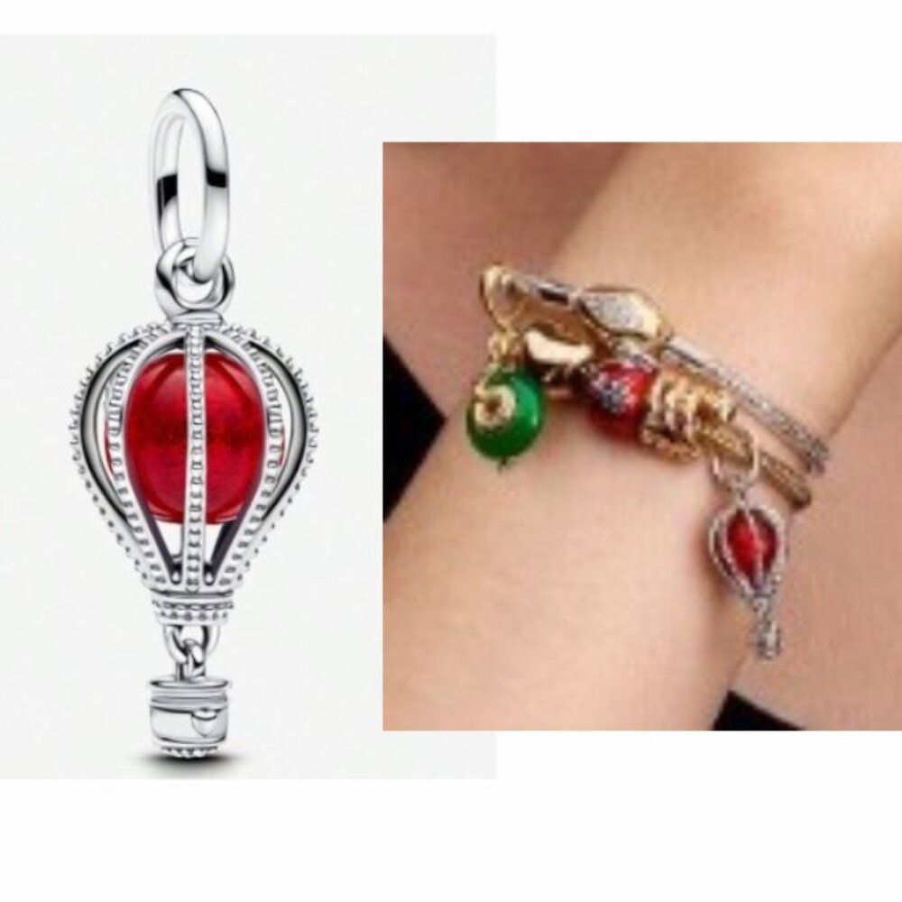 NWOT Pandora Style Sterling Silver Hot Air Balloon Charm